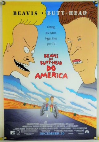 Beavis And Butt - Head Do America Ds Rolled Orig 1sh Movie Poster Mike Judge 1996