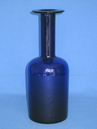 Cobalt Blue 25cm Holmegaard Gul Vase By Otto Bauer