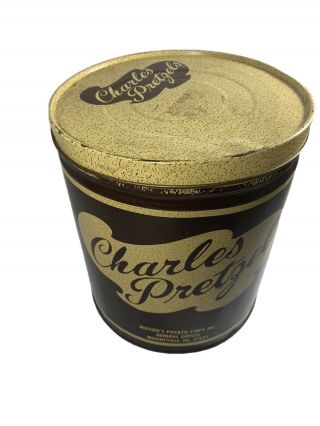 Vintage Charles Pretzels Tin Musser’s Potato Chips Mountville,  Pa