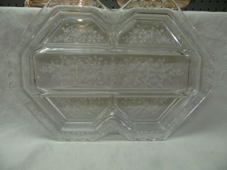 Vintage Fostoria / Arcady Etch / Five Part Divided Relish Tray / Dish