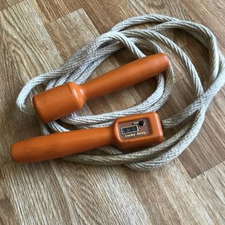 Vintage Orange Lucky - Jump Rope With Counter Cotton With Plastic Tube