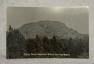 Vintage Rppc Postcard - Crazy Horse Mountain Before Carving Began South Dakota