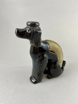 Vintage Ceramic Redware Poodle Dog Letter And Pen Pencil Holder
