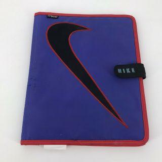 Vintage 1995 Nike Mead School Folder Binder Cover Purple Red Swoosh 90s