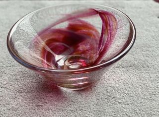 Kosta Boda Glass Bowl,  Pink,  Design By Anna Ehrner,  Box,