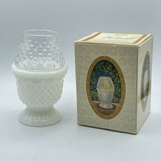 Vintage Avon Hobnail Glass Patio Fairy Lamp Candle Holder Milk Glass Fairy Light