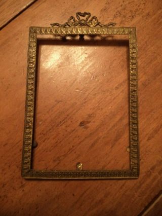 Vintage Ornate Gold Colored Metal Picture Frame Holds About 4 - 4.  25 " X 6 "