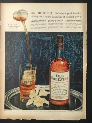 1956 Vintage Ad For Old Forester Kentucky Straight Bourbon Whiskey
