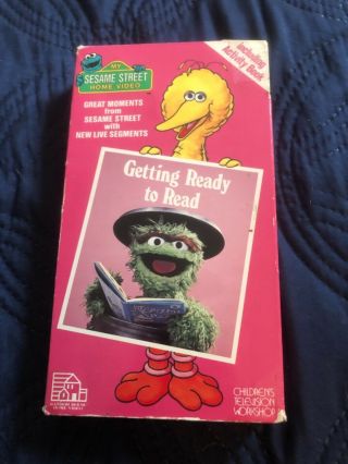 Vintage Vhs Tape Getting Ready To Read Sesame Street 1986