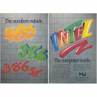 1990 Intel: The Number Outside The Computer Inside Vintage Print Ad