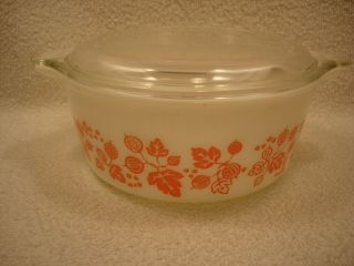 Vintage Pyrex Pink Gooseberry 472 Casserole Dish With 470 Lid