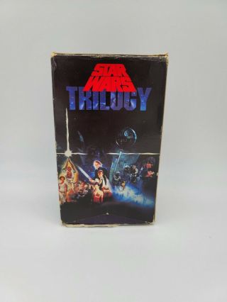Star Wars Trilogy Vhs 1990 3 - Tape Box Set Cbs Fox Unedited Vintage 90s