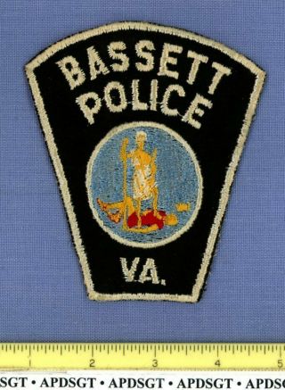 Bassett (old Vintage) Virginia Sheriff Police Patch Cheesecloth State Seal