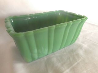 Akro Agate Vintage Made Usa Planter Green Swirl Slag Glass Jadeite Vase