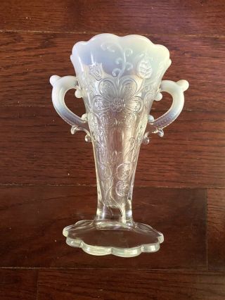 Dugan White Opalescent Mary Ann Novelty Vase