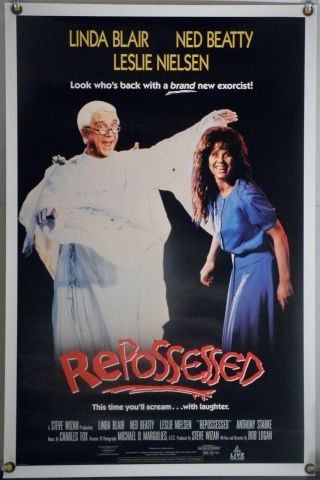 Repossessed Rolled Orig Video Movie Poster Linda Blair Leslie Nielsen (1990)