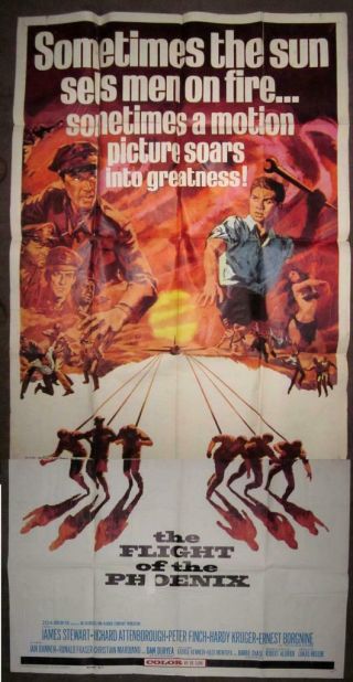 3 Sheet Movie Poster 1966 The Flight Of The Phoenix James Stewart