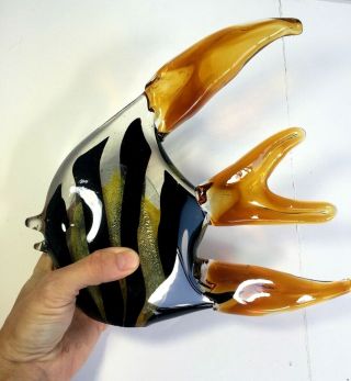 Murano Hand Made Art Glass Fish Figurine 10 In X 9 In