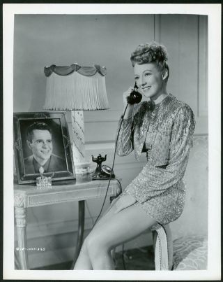 Evelyn Keyes On Telephone Vintage 1940s Leggy Portrait Photo