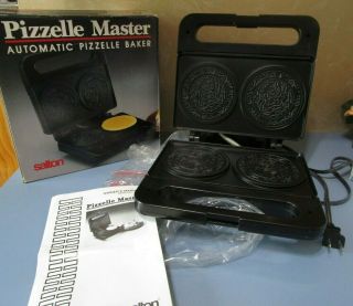 Vintage Salton Pizzelle Master Automatic Maker Model Wm - 6 Electric Baker Waffle