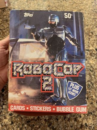 Vintage 1990 Topps Robocop 2 Wax Box,  Poster.  Complete Set