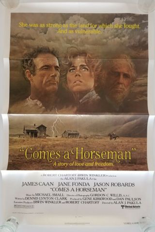Vintage 1978 Comes A Horseman One Sheet Poster Caan Jane Fonda Robards Western