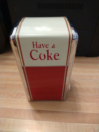 Vintage 1992 " Have A Coke " Coca Cola Brand Napkin Holder Dispenser