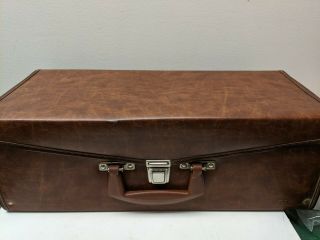 Vintage 8 Track Tape Storage Carrying Case,  Holds 24 Tapes,  Brown Faux Leather