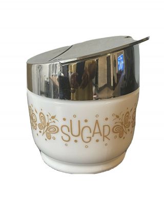 Vintage Gemco Golden Butterfly Sugar Bowl Dispenser