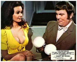 Carry On Loving Lobby Card Terry Scott Imogen Hassall Busty Cleavage