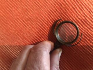 Vintage Brass Clip On Magnifying Lens Optical Collectable Poss Victorian 2