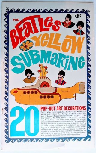 1968 Beatles Yellow Submarine 20 Pop - Out Art Vintage Paper Book Decorations