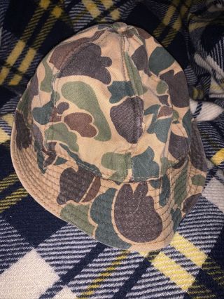 Jones Hat Cap Vintage Duck Camo Bucket Hunting Made In Usa Extra Large