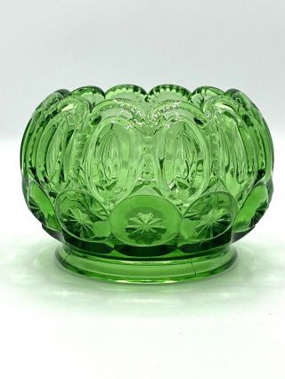 Moon And Star Green 3 " Rose Bowl Lg Wright Vintage Glass Stars Ivy