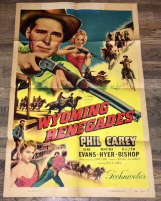 Wyoming Renegades (1954) Colorful Action Western Phil Carey & Martha Hyer 1s