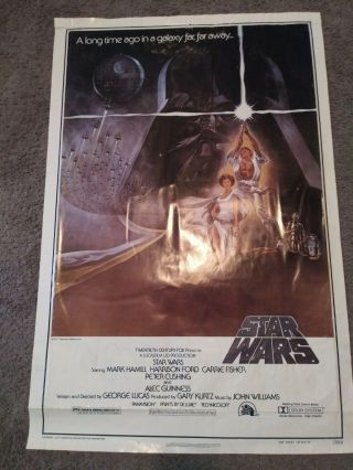 Vintage 1977 Star Wars Fan Club Movie Poster