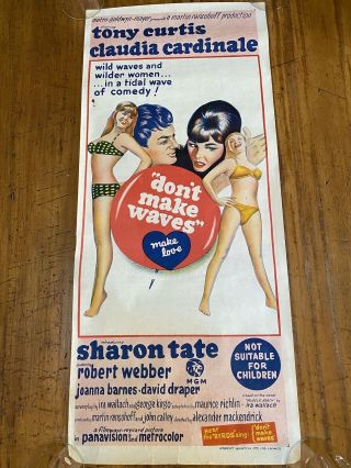 Old Vintage 1960s Daybill Movie Film Poster Australia Tony Curtis Sharon Tate