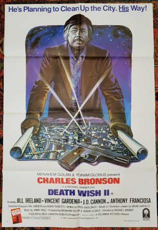 Death Wish Ii (1982) Australian One Sheet Movie Poster Charles Bronson