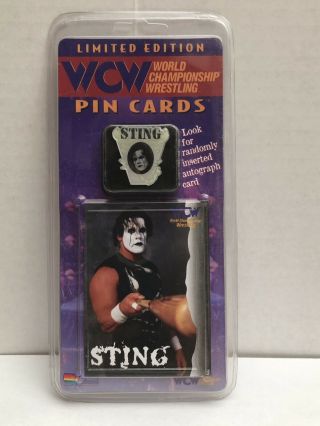 Vintage Sting Pin Card 1997 Wrestling Wwe Wwf Wcw Nwo Ecw Nxt