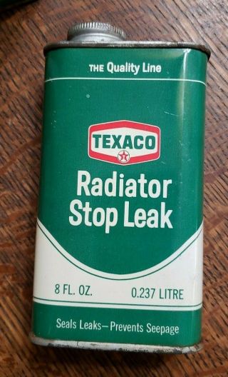 Vintage Texaco Radiator Stop Leak Can 8 Oz,  Full Can,  Nos