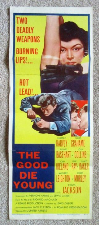 Good Die Young 1954 Insrt Movie Poster Fld Gloria Grahame Vg