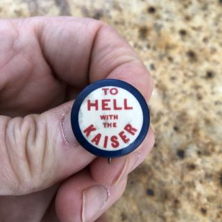 2 Rare Movie Film Advertising “To Hell With The Kaiser” Pinback Button Pins 2