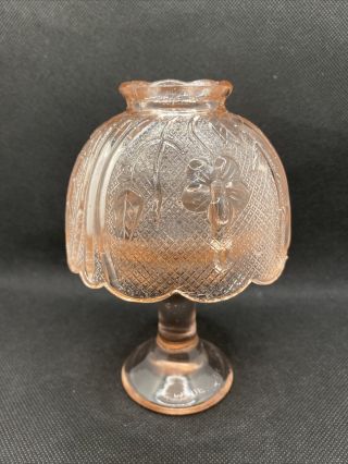 Vintage Pink Depression Glass Fairy Lamps Candle Holders
