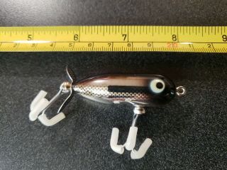 Vintage Heddon Tiny Torpedo Fishing Lure Blk Shiner