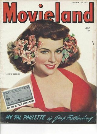 Paulette Goddard - Movieland - July 1944