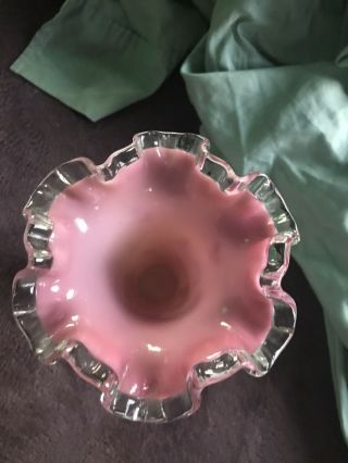 fenton glass vase pink 2