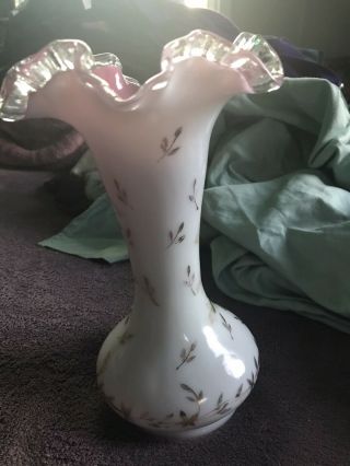 fenton glass vase pink 3