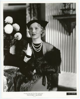 Fashionable Mona Barrie 1935 Art Deco Glamour Production Photograph