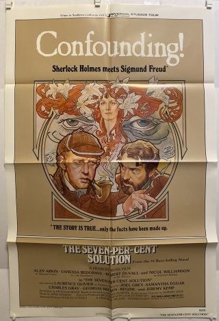 Vintage 1976 The Seven - Per - Cent Solution One Sheet Folded Movie Poster.  27”x41”