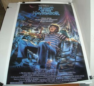 Rolled 1986 Disney Flight Of The Navigator 1 Sheet Movie Poster Joey Cramer